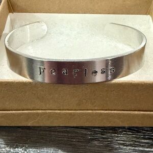 Silver Fearless Cuff Bracelet Minimalist Design